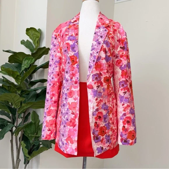 Pink floral blazer - Picture 1 of 15
